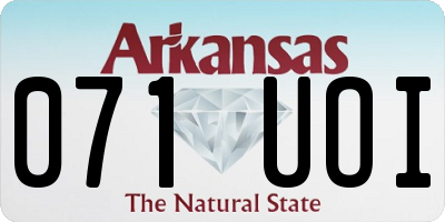 AR license plate 071UOI