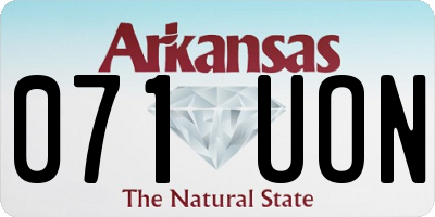 AR license plate 071UON