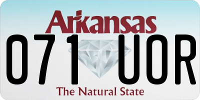 AR license plate 071UOR