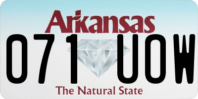 AR license plate 071UOW