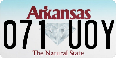 AR license plate 071UOY