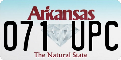 AR license plate 071UPC
