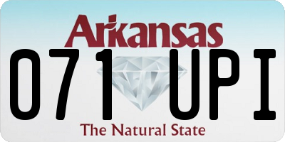 AR license plate 071UPI