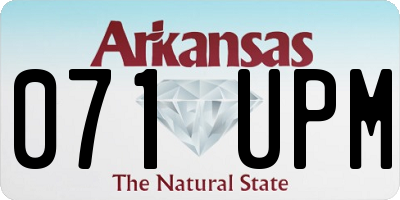 AR license plate 071UPM