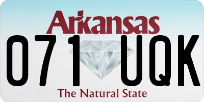 AR license plate 071UQK