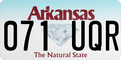 AR license plate 071UQR
