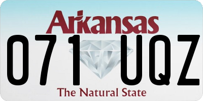 AR license plate 071UQZ