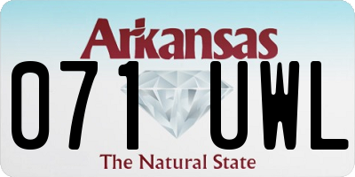 AR license plate 071UWL