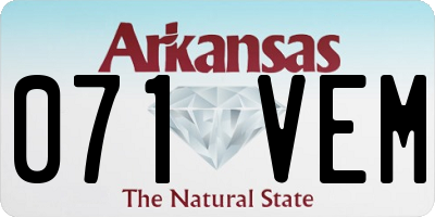 AR license plate 071VEM