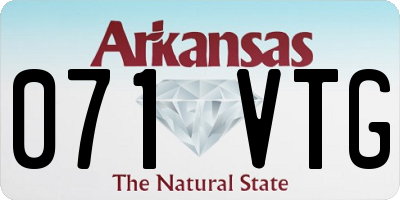 AR license plate 071VTG
