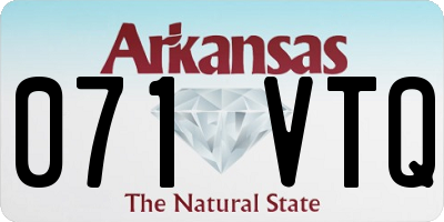 AR license plate 071VTQ