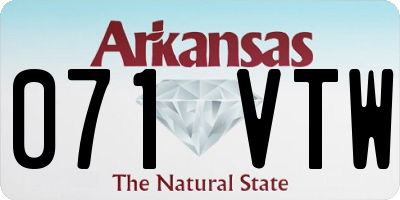 AR license plate 071VTW