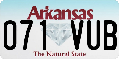 AR license plate 071VUB