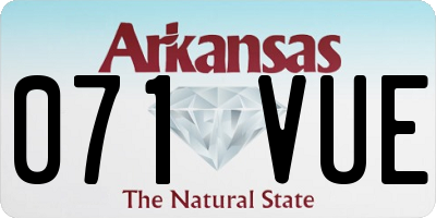 AR license plate 071VUE