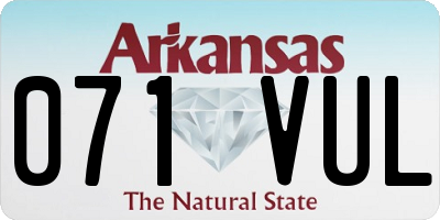 AR license plate 071VUL