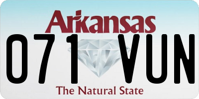 AR license plate 071VUN