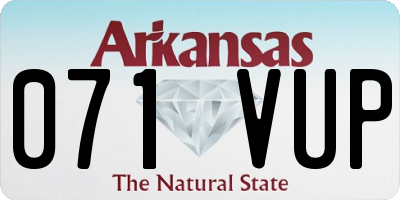 AR license plate 071VUP