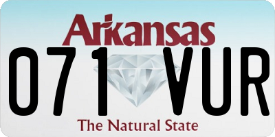 AR license plate 071VUR