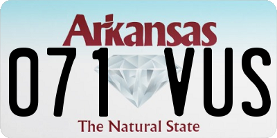 AR license plate 071VUS