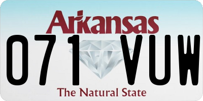 AR license plate 071VUW