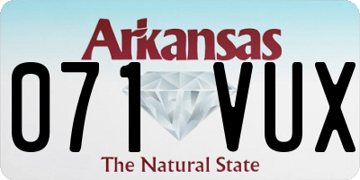 AR license plate 071VUX