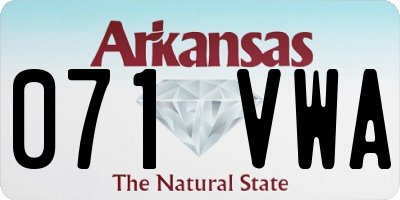 AR license plate 071VWA