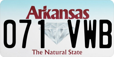 AR license plate 071VWB