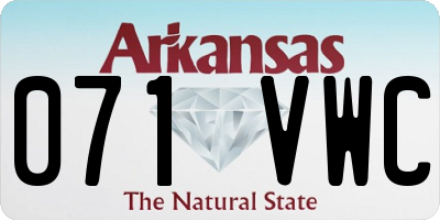 AR license plate 071VWC