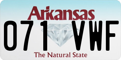 AR license plate 071VWF