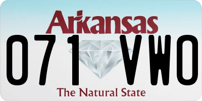 AR license plate 071VWO