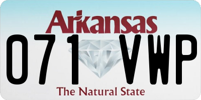 AR license plate 071VWP