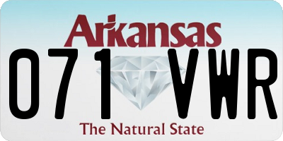 AR license plate 071VWR