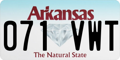 AR license plate 071VWT