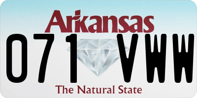 AR license plate 071VWW