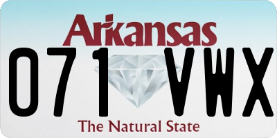 AR license plate 071VWX