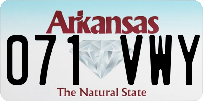 AR license plate 071VWY