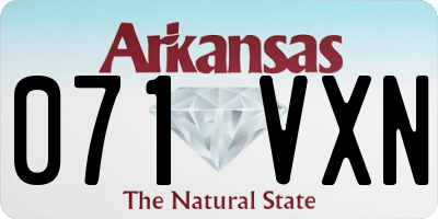 AR license plate 071VXN
