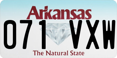 AR license plate 071VXW