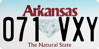 AR license plate 071VXY