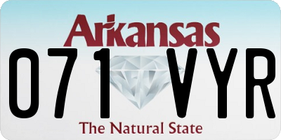AR license plate 071VYR