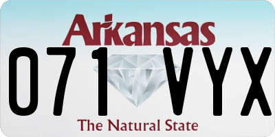 AR license plate 071VYX