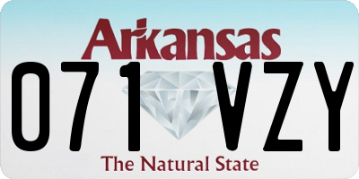 AR license plate 071VZY