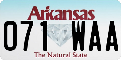 AR license plate 071WAA