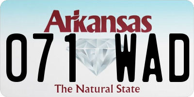 AR license plate 071WAD