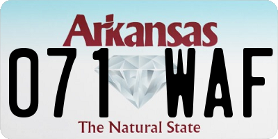 AR license plate 071WAF