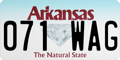 AR license plate 071WAG