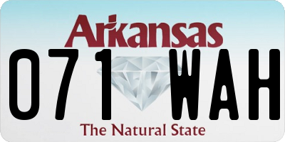 AR license plate 071WAH