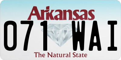 AR license plate 071WAI