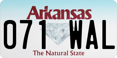 AR license plate 071WAL