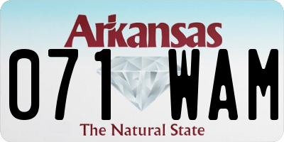 AR license plate 071WAM